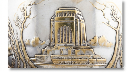 Vintage 1938 Centenary Commemorative Silver & Gold-Tone Footed Bowl