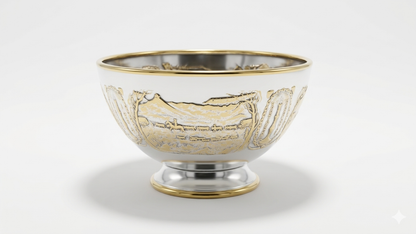 Vintage 1938 Centenary Commemorative Silver & Gold-Tone Footed Bowl