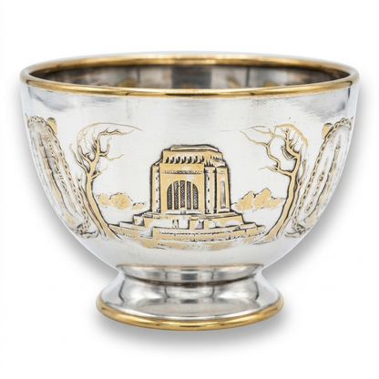 Vintage 1938 Centenary Commemorative Silver & Gold-Tone Footed Bowl